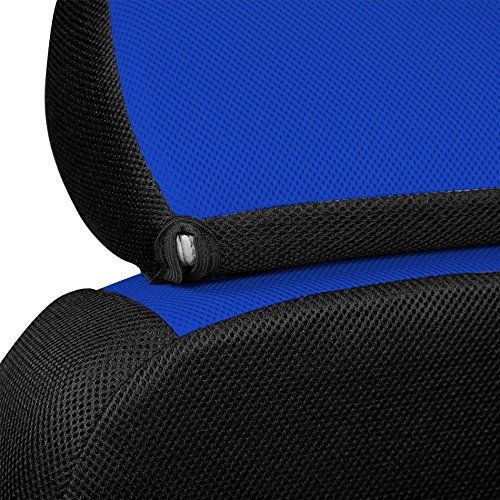  Coverking Custom Fit Rear 50/50 Split Seat Cover for Select Nissan Xterra Models - Spacermesh 2-Tone (Blue with Black Sides)