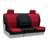 Coverking Custom Fit Rear 60/40 Bench Seat Cover for Select Toyota Camry Models - Neosupreme (Red with Black Sides)