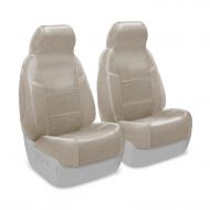 Coverking Custom Fit Front 50/50 Bucket Seat Cover for Select Ford Expedition Models - Premium Leatherette Solid (Cashmere)