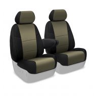 Coverking Custom Fit Front 50/50 Bucket Seat Cover for Select Honda Element Models - Spacermesh 2-Tone (Taupe with Black Sides)