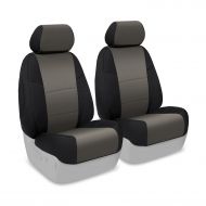 Coverking Custom Fit Front 50/50 Bucket Seat Cover for Select Jeep Liberty Models - Neosupreme (Charcoal with Black Sides)