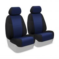 Coverking Custom Fit Front 50/50 Bucket Seat Cover for Select Jeep Liberty Models - Neosupreme (Navy Blue with Black Sides)