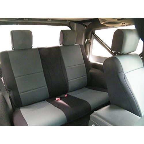  Coverking SPC208 Custom Fit Seat Cover for Jeep Wrangler JK 2-Door - (Neoprene, Black/Charcoal)