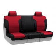 Coverking Custom Fit Front 40/20/40 Seat Cover for Select Toyota Tundra Models - Neosupreme (Red with Black Sides)