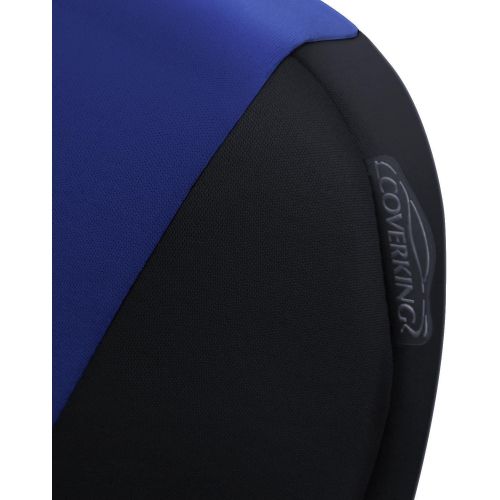  Coverking Custom Fit Front 50/50 Bucket Seat Cover for Select Toyota Tacoma Models - Neosupreme (Blue with Black Sides)