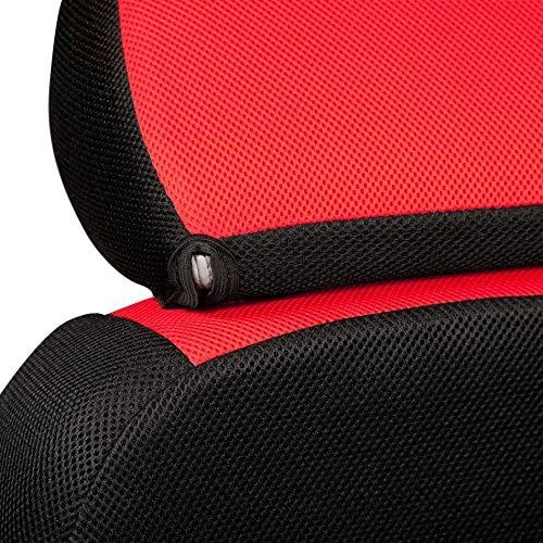  Coverking Custom Fit Front 50/50 Bucket Seat Cover for Select Jeep Wrangler Models - Spacermesh 2-Tone (Red with Black Sides)