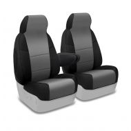 Coverking Custom Fit Front 50/50 Bucket Seat Cover for Select Ford Models - Spacermesh 2-Tone (Gray with Black Sides)
