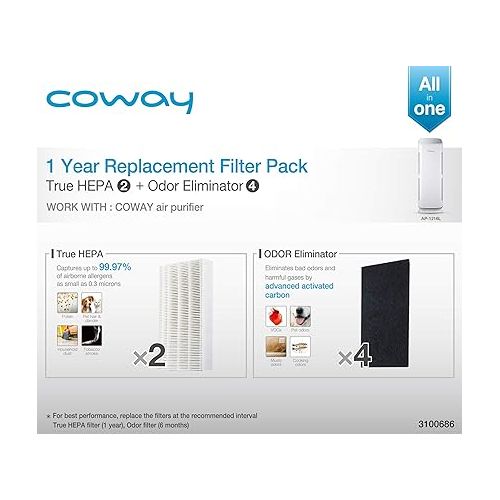 Coway AP-1216-FP Replacement Filter Pack for AP-1216L , Black