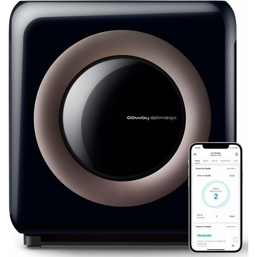  Coway Airmega AP-1512HHS (AP-1519P) Wi-Fi Enabled Smart Air Purifier, 16.8 x 18.3 x 9.6, Black