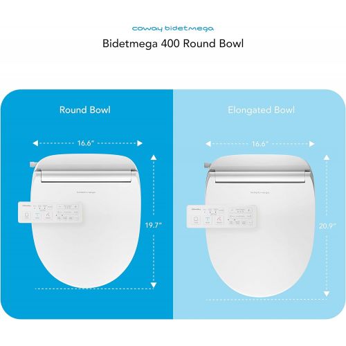  Coway Bidetmega 400R Rounded-Electronic Bidet Seat, White