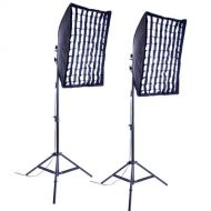 CowboyStudio Photography Photo Studio Video 600 Watt Quick Softbox Lighting Kit with 10 feet x 20 feet Black, White and Green Muslins Backdrops and Background Support System with C