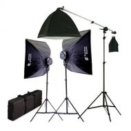 CowboyStudio New Design 2000 Watt Photo Studio Lighting Quick Setup Softbox Video Light Kit & Carry Case, N-2000WKIT