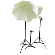 CowboyStudio Photography/Video Triple Lighting Light Kit with Black, White, and Green 10 x 20 Muslin Backdrops and Heavy Duty Background Support Kit