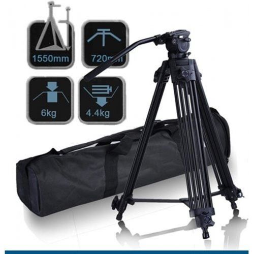  CowboyStudio 62 Pro Video Photo Aluminum Tripod Fluid Pan Head Kit with Handle and Case, FC270A (62inch)