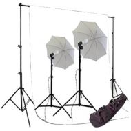 CowboyStudio 550 Watt Photo Studio Continuous Lighting Kit, 10 X 12ft White Muslin Backdrop with Background Support System & Carry Case