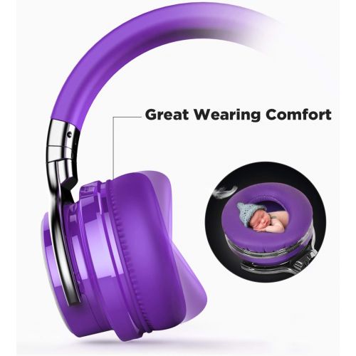  [아마존핫딜][아마존 핫딜] Cowin COWIN E7 PRO [Upgraded] Active Noise Cancelling Headphones Bluetooth Headphones with Microphone/Deep Bass Wireless Headphones Over Ear, 30 Hours Playtime for Travel/Work, Purple