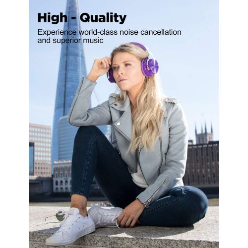  [아마존핫딜][아마존 핫딜] Cowin COWIN E7 PRO [Upgraded] Active Noise Cancelling Headphones Bluetooth Headphones with Microphone/Deep Bass Wireless Headphones Over Ear, 30 Hours Playtime for Travel/Work, Purple