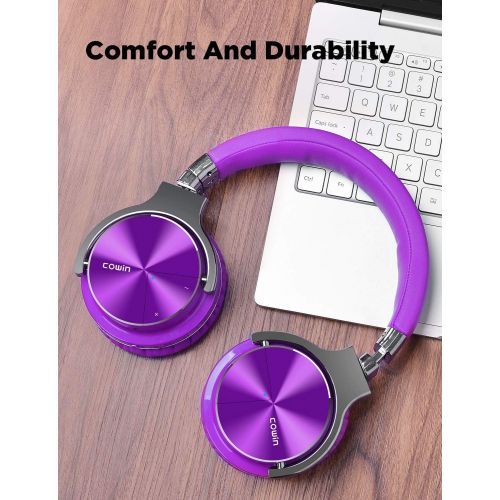  [아마존핫딜][아마존 핫딜] Cowin COWIN E7 PRO [Upgraded] Active Noise Cancelling Headphones Bluetooth Headphones with Microphone/Deep Bass Wireless Headphones Over Ear, 30 Hours Playtime for Travel/Work, Purple