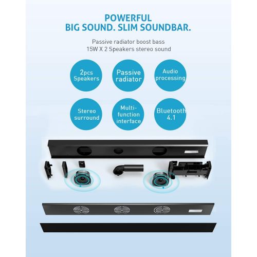  [아마존핫딜][아마존 핫딜] Cowin TV Soundbar COWIN 2019 Upgrade Sound Bars for TV Sound Bar Wireless & Wired 2.0 Channel Home Theater Sound Bars TV Speaker Surround with 29.9inch/RCA/AUX/Remote Control