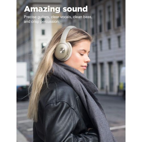  [아마존 핫딜] COWIN SE7 Active Noise Cancelling Headphones Bluetooth Headphones Wireless Headphones Over Ear with Microphone/Aptx, Comfortable Protein Earpads, 50 Hours Playtime for Travel/Work,