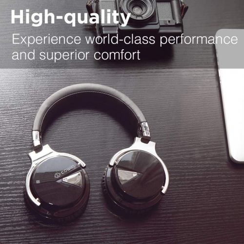  [아마존베스트]Cowin COWIN E7 Active Noise Cancelling Headphones Bluetooth Headphones with Microphone Deep Bass Wireless Headphones Over Ear, Comfortable Protein Earpads, 30 Hours Playtime for Travel/W