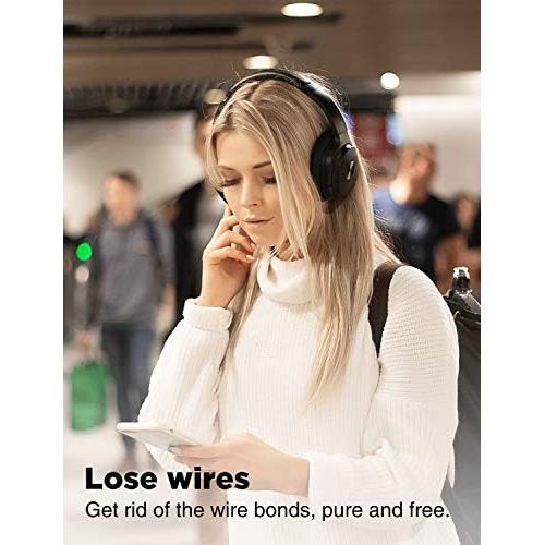  [아마존베스트]Cowin COWIN SE7 Active Noise Cancelling Headphones Bluetooth Headphones Wireless Headphones Over Ear with Microphone/Aptx, Comfortable Protein Earpads, 50 Hours Playtime for Travel/Work,