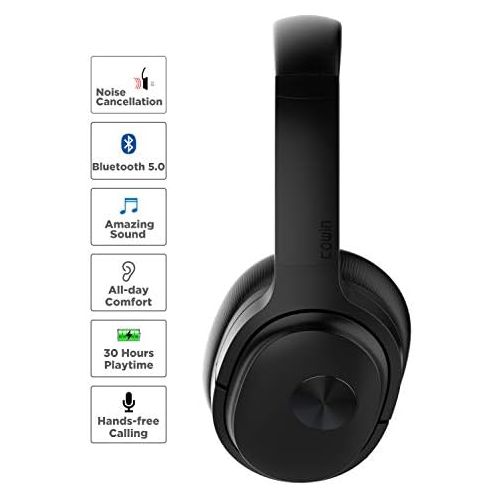  [아마존베스트]Cowin COWIN SE7 Active Noise Cancelling Headphones Bluetooth Headphones Wireless Headphones Over Ear with Microphone/Aptx, Comfortable Protein Earpads, 50 Hours Playtime for Travel/Work,