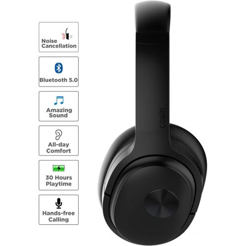  [아마존베스트]Cowin COWIN SE7 Active Noise Cancelling Headphones Bluetooth Headphones Wireless Headphones Over Ear with Microphone/Aptx, Comfortable Protein Earpads, 50 Hours Playtime for Travel/Work,