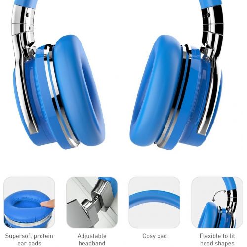  [아마존베스트]Cowin COWIN E7 Active Noise Cancelling Headphones Bluetooth Headphones with Microphone Deep Bass Wireless Headphones Over Ear, Comfortable Protein Earpads, 30 Hours Playtime for Travel/W