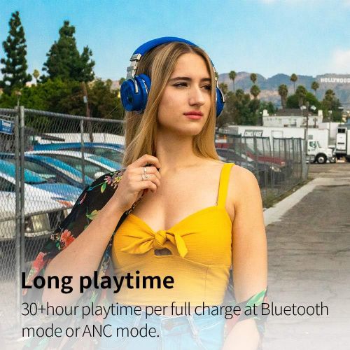  [아마존베스트]Cowin COWIN E7 Active Noise Cancelling Headphones Bluetooth Headphones with Microphone Deep Bass Wireless Headphones Over Ear, Comfortable Protein Earpads, 30 Hours Playtime for Travel/W