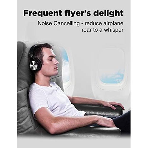  COWIN E7 PRO [Upgraded] Active Noise Cancelling Headphones Bluetooth Headphones with Microphone/Deep Bass Wireless Headphones Over Ear 30 Hours Playtime for Travel/Work/Cellphone,