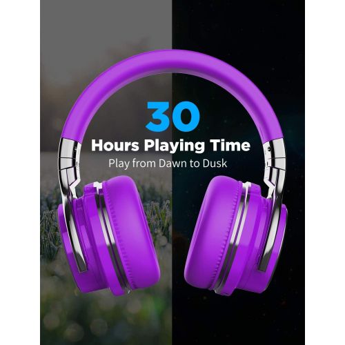  COWIN E7 Pro [2018 Upgraded] Active Noise Cancelling Headphone Bluetooth Headphones Microphone Hi-Fi Deep Bass Wireless Headphones Over Ear 30H Playtime Travel Work TV Computer Pho