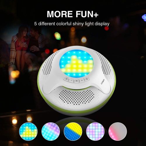  COWIN cowin Swimmer IPX7 Floating Waterproof Bluetooth Speakers Portable Wireless Shower Speaker with 10W Deep Bass and Colorful LED Light for Swimming Pool Party Travel Home