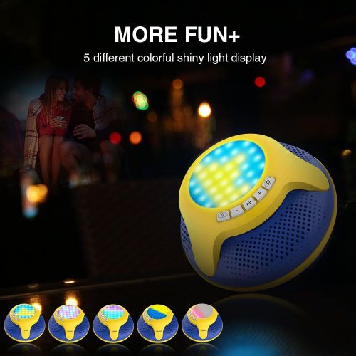  COWIN cowin Swimmer IPX7 Floating Waterproof Bluetooth Speakers Portable Wireless Shower Speaker with 10W Deep Bass and Colorful LED Light for Swimming Pool Party Travel Home