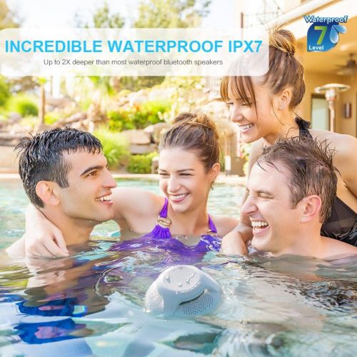  COWIN cowin Swimmer IPX7 Floating Waterproof Bluetooth Speakers Portable Wireless Shower Speaker with 10W Deep Bass and Colorful LED Light for Swimming Pool Party Travel Home