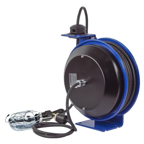  Coxreels EZ-PC13-5016-E Safety Series Spring Rewind Power Cord Reel: Incandescent Cage Light, 50 cord, 16 AWG
