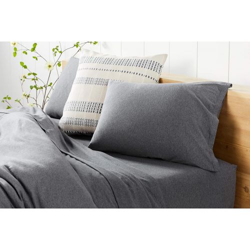  Coyuchi Organic Jersey Sheet Set Queen Charcoal Heather