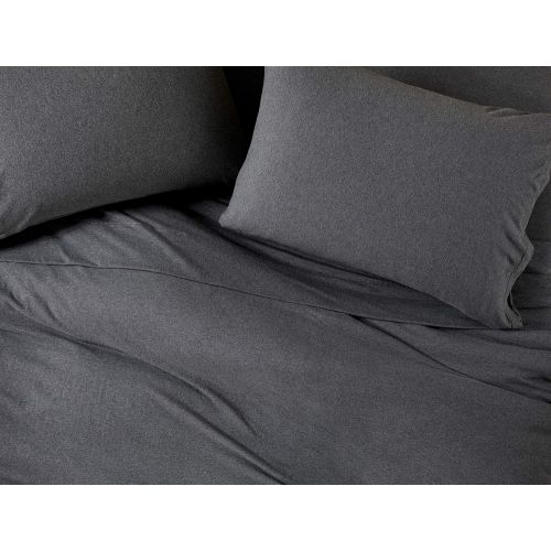  Coyuchi Organic Jersey Sheet Set Queen Charcoal Heather