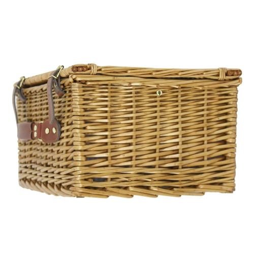  Cozinest 2 Person Wicker Picnic Basket Hamper Deluxe Set with Flatware and Wine Glasses