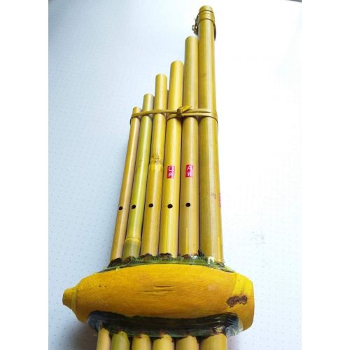  Cozinest Thai Khaen Instrument Bamboo Isan Mouth Organ Musical Traditional Folk Harmonica Kids/Beginner Level 6 Notes