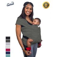 Slate Grey Baby Sling Carrier Wrap by Cozitot | Stretchy All Cloth Baby Carrier | Baby Wrap Sling | Small to Plus Size Baby Sling | Nursing Cover | Best Baby Shower GIF