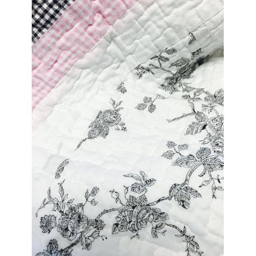  Cozy Line Home Fashions Scottie Pup White Grey Dog Pattern Printed Patchwork Cotton Bedding Quilt Set Coverlet Bedspreads (Grey/White, Twin - 3 Piece: 1 Quilt + 1 Standard Sham + 1