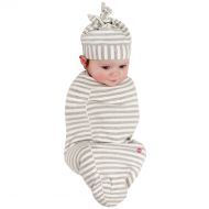 Cozy Cocoon Baby Cocoon Swaddle and Matching Hat, Gray Stripes, 0-3 Months