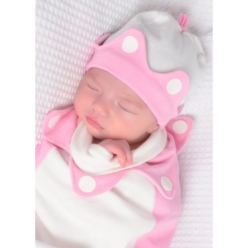  Cozy Cocoon Super Easy Swaddling Outfit with Matching Hat, Pink, Little Princess, 3-6 Months