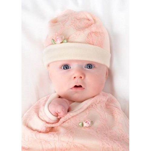  Cozy CocoonSuper Easy Swaddling Outfit with Matching Hat - Jasmine Lace, 3-6 Months