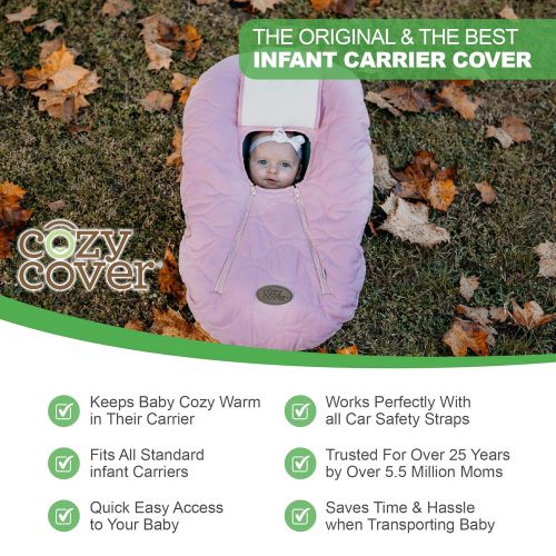  Cozy Cover Infant Car Seat Cover (Pink Quilt) - The Industry Leading Infant Carrier Cover Trusted by Over...