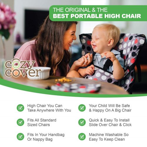  Cozy Cover Easy Seat Portable High Chair (Polka Dot) - Quick, Easy, Convenient Cloth Travel High Chair Fits in Your Hand Bag for a Happier, Safer Infant/Toddler