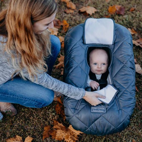  Cozy Cover Premium Infant Car Seat Cover (Charcoal) with Polar Fleece - The Industry Leading Infant Carrier Cover Trusted by Over 5.5 Million Moms for Keeping Your Baby Warm