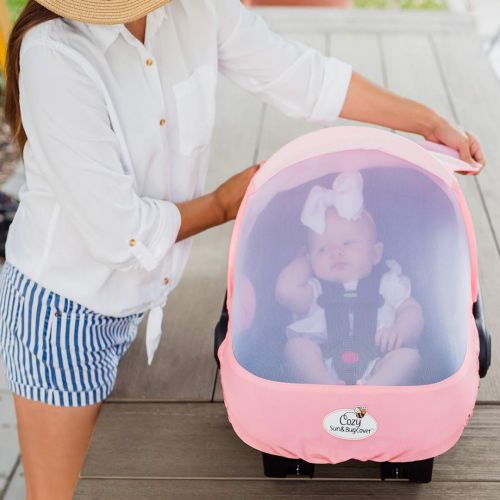  Summer Cozy Cover Sun & Bug Cover (Glacier Gray) - The Industry Leading Infant Carrier Cover Trusted by Over 2 Million Moms Worldwide for Protecting Your Baby from Mosquitos, Insec