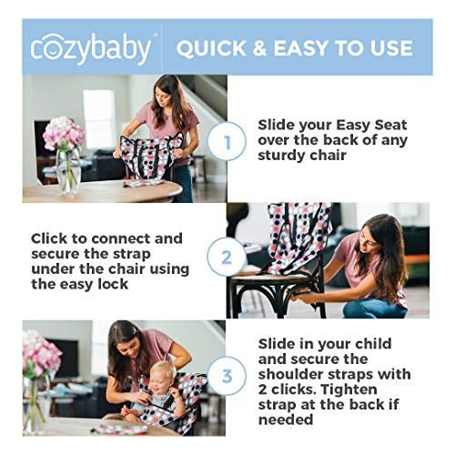  [아마존베스트]Cozy Cover Easy Seat Portable High Chair (Charcoal w/Yellow) - Quick, Easy, Convenient Cloth...